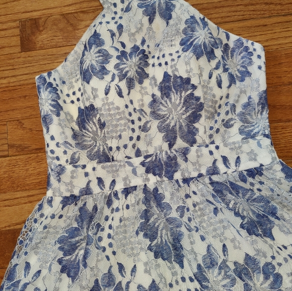 B Darlin Dress Blue and White Size 5/6 - Picture 5 of 8